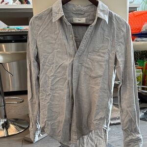 TNA Heather Gray Flannel Button-Down Shirt
